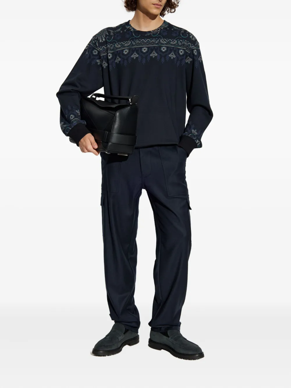 ETRO Sweater met paisley-print - Blauw
