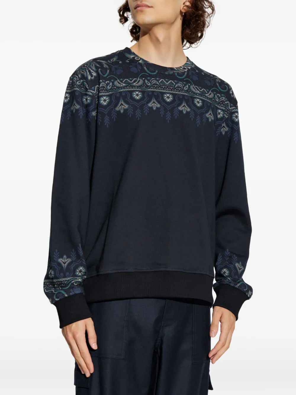 ETRO Sweater met paisley-print Blauw