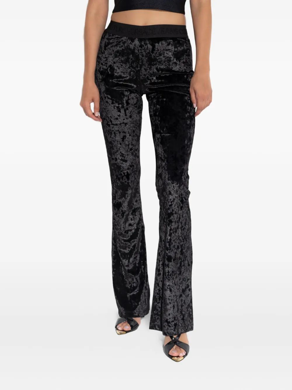 Versace Jeans Couture Fluwelen broek Zwart