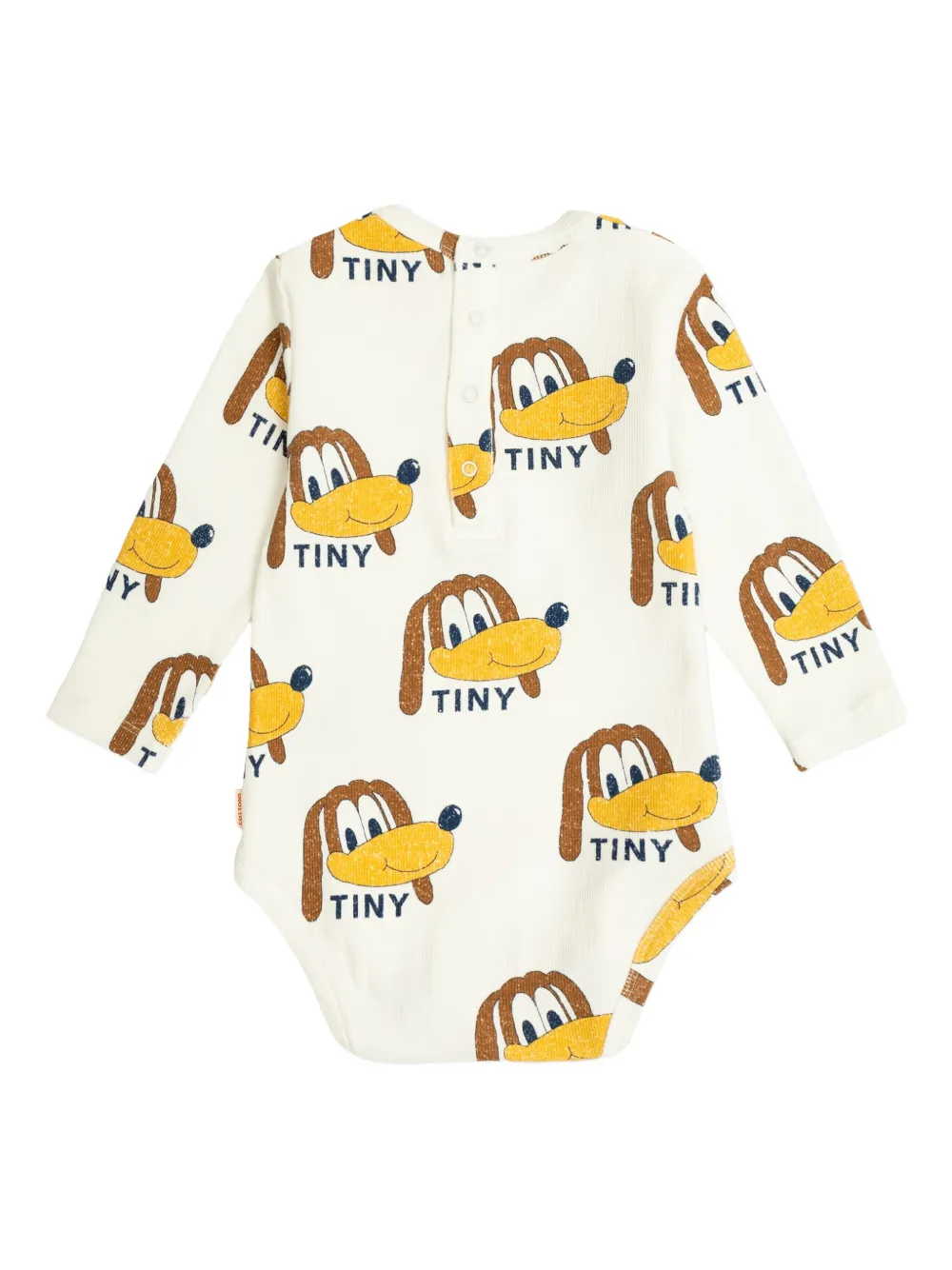 Tiny Cottons dogs-print ribbed bodie - Wit