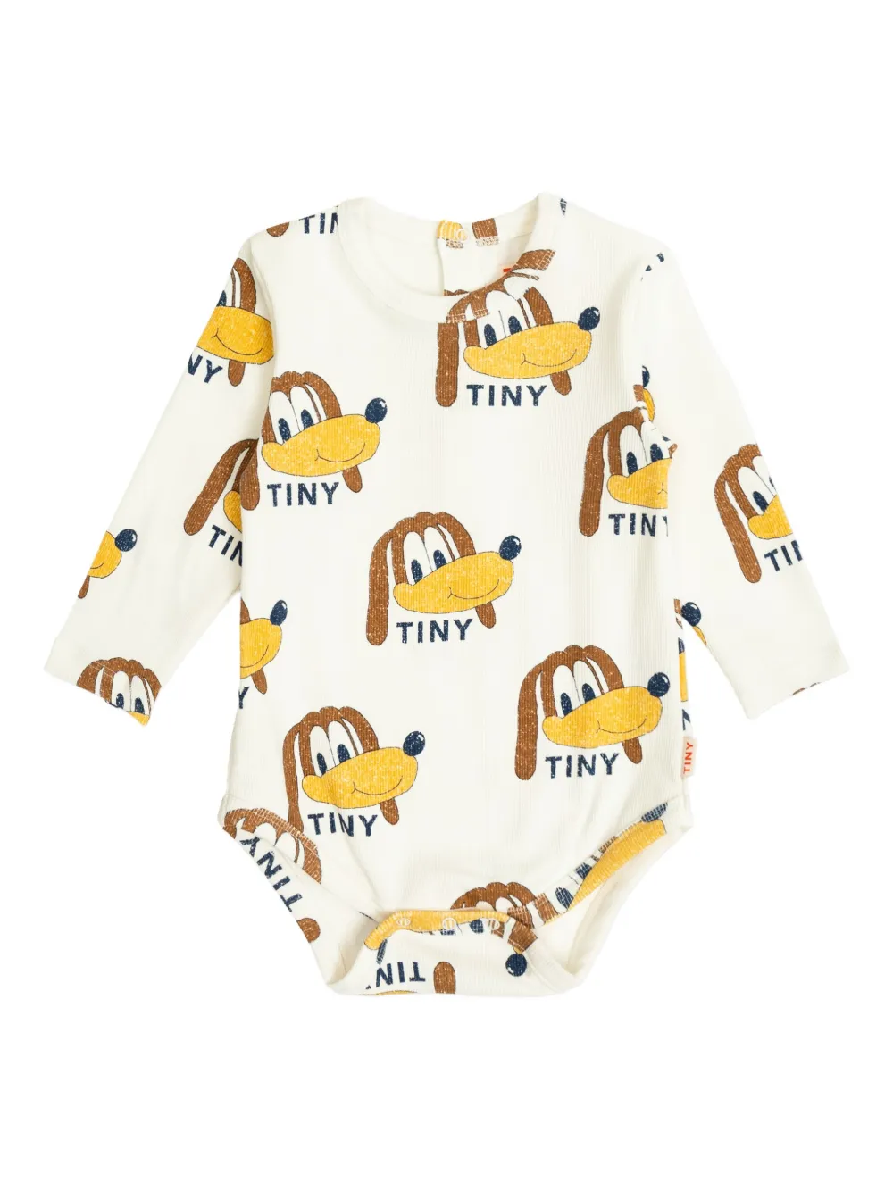 Tiny Cottons dogs-print ribbed bodie Wit