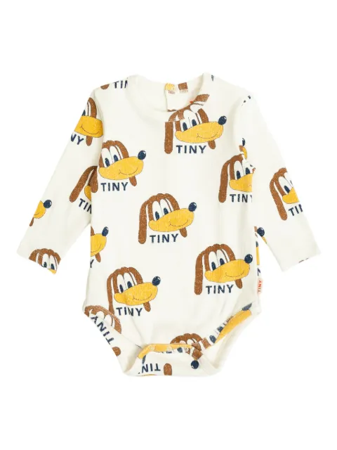 Tiny Cottons dogs-print ribbed bodie