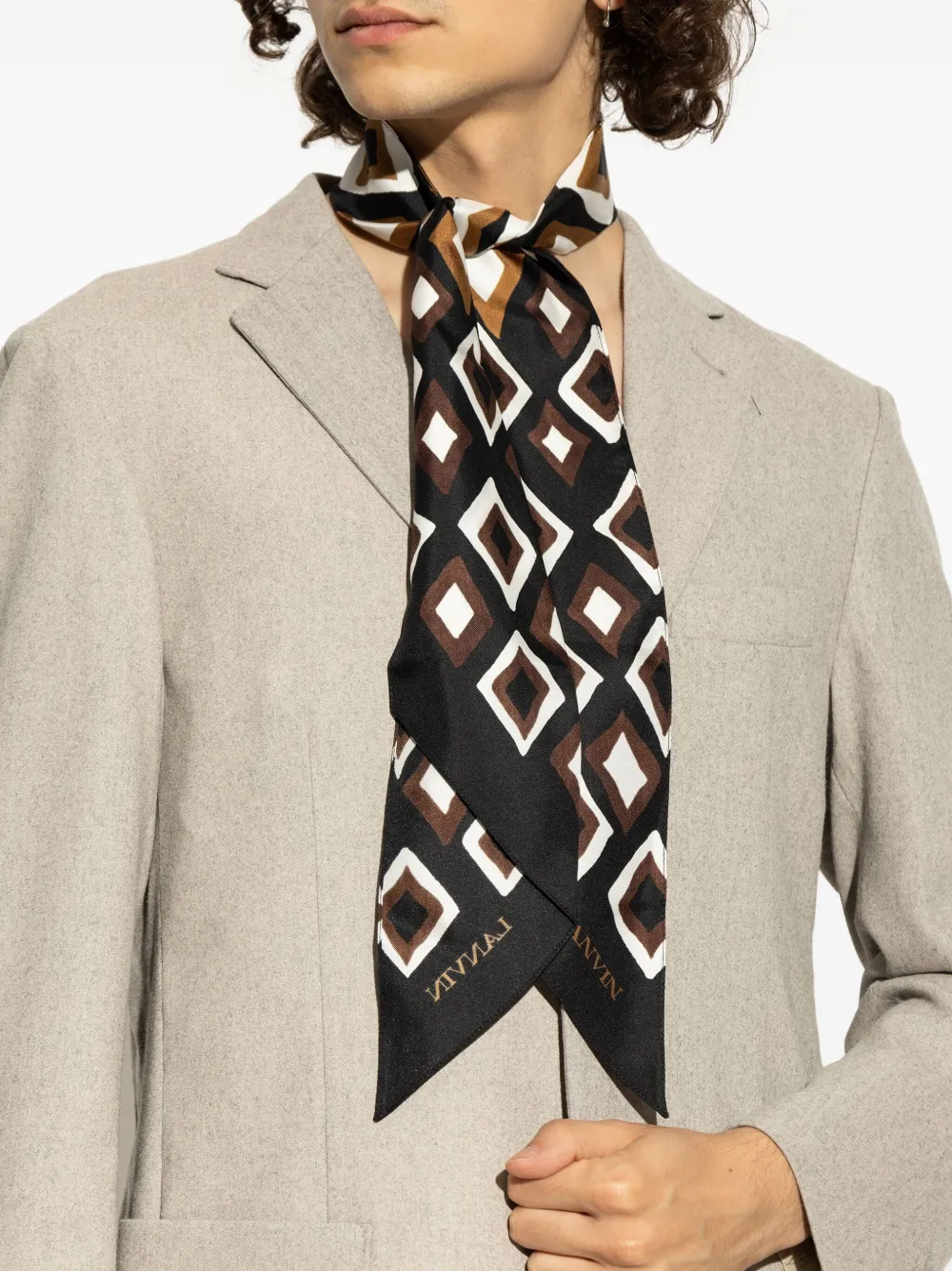 Lanvin Sjaal met geometrische print Zwart