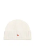 Casablanca ribbed wool beanie hat - White
