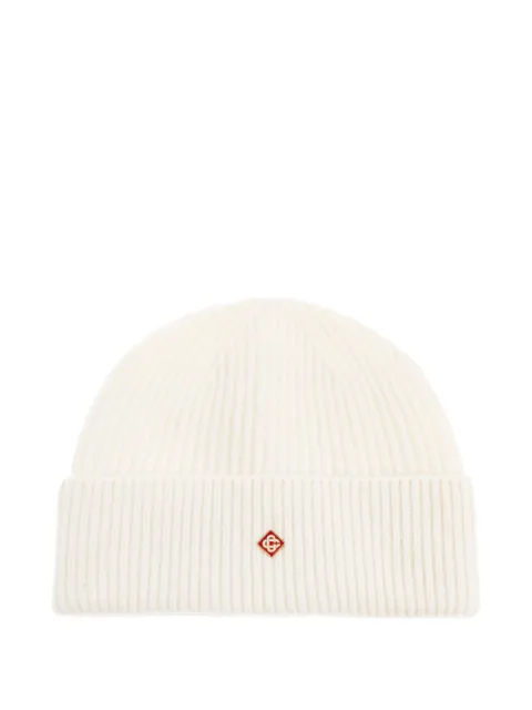 Casablanca ribbed wool beanie hat
