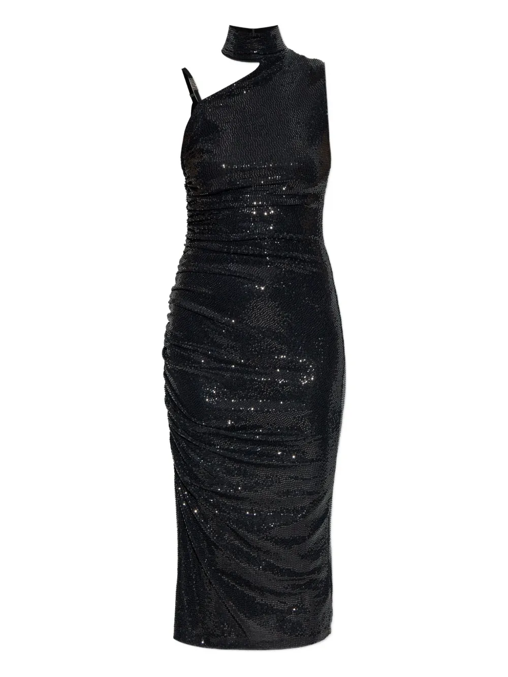 Versace Jeans Couture sequinned high-neck dress Zwart