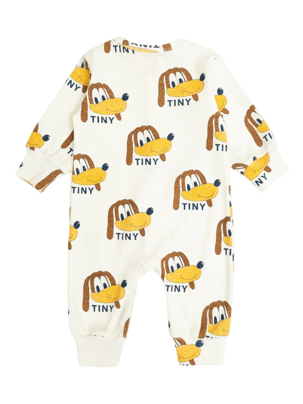 Tiny Cottons dog-print buttoned jumpsuit - Wit