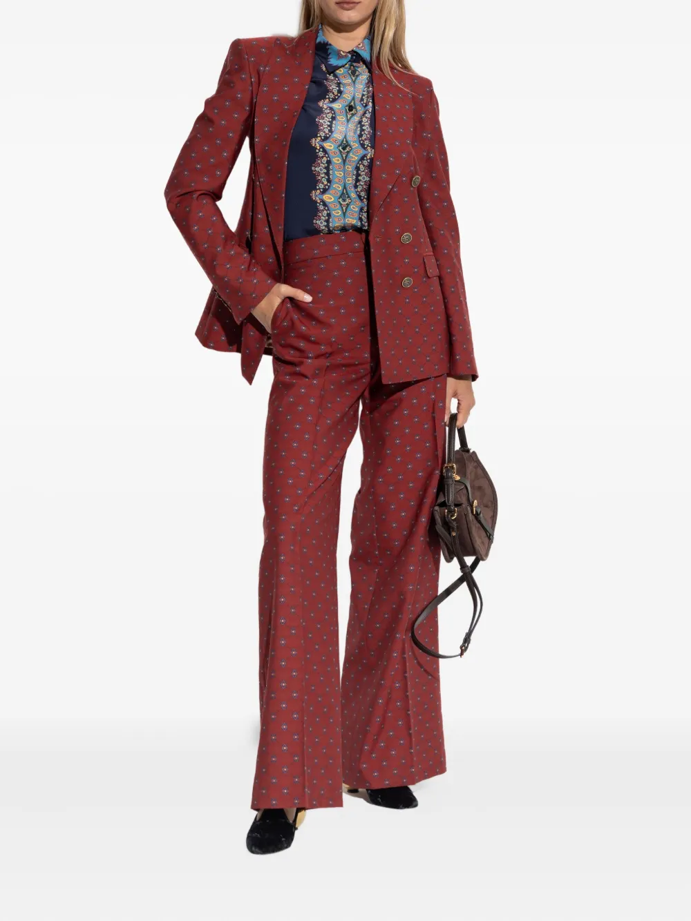 ETRO Flared broek met jacquard - Rood