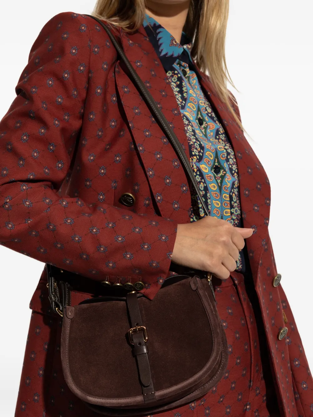 ETRO small suede shoulder bag Bruin