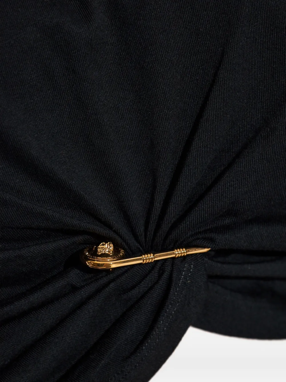 Versace Verfraaid T-shirt met geknoopt detail Zwart