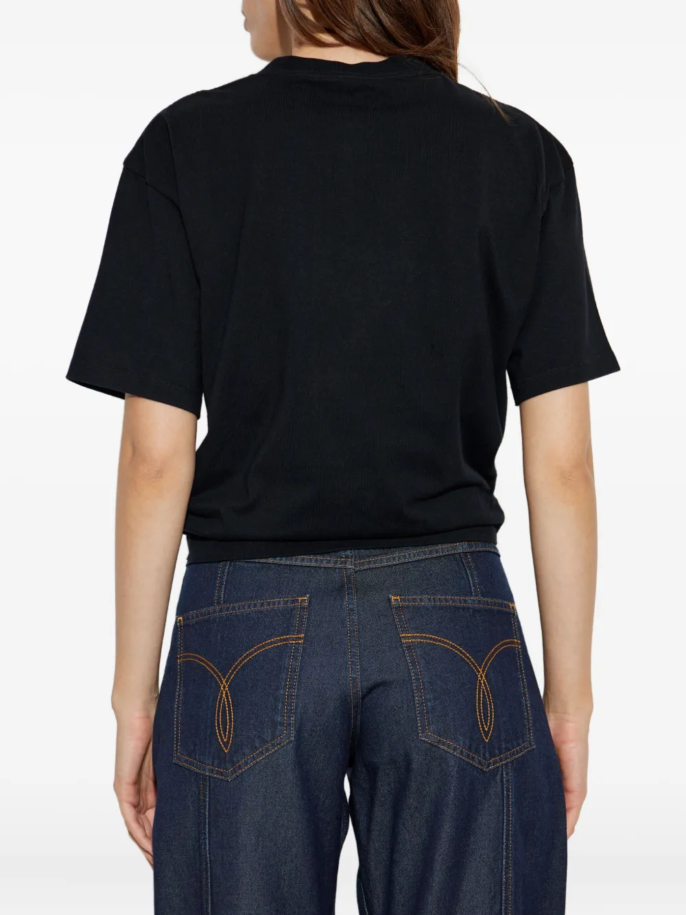 Versace Verfraaid T-shirt met geknoopt detail Zwart