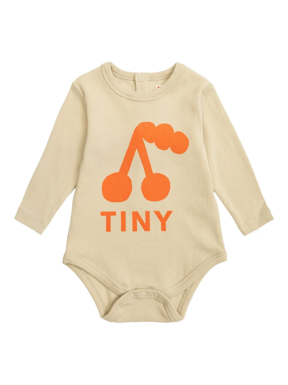 Tiny Cottons cherry-print ribbed bodysuit Beige