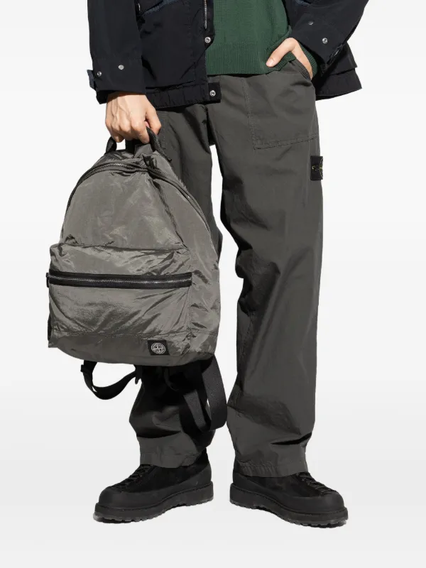 Stone Island top-handle zip-fastening Backpack Grey FARFETCH EE