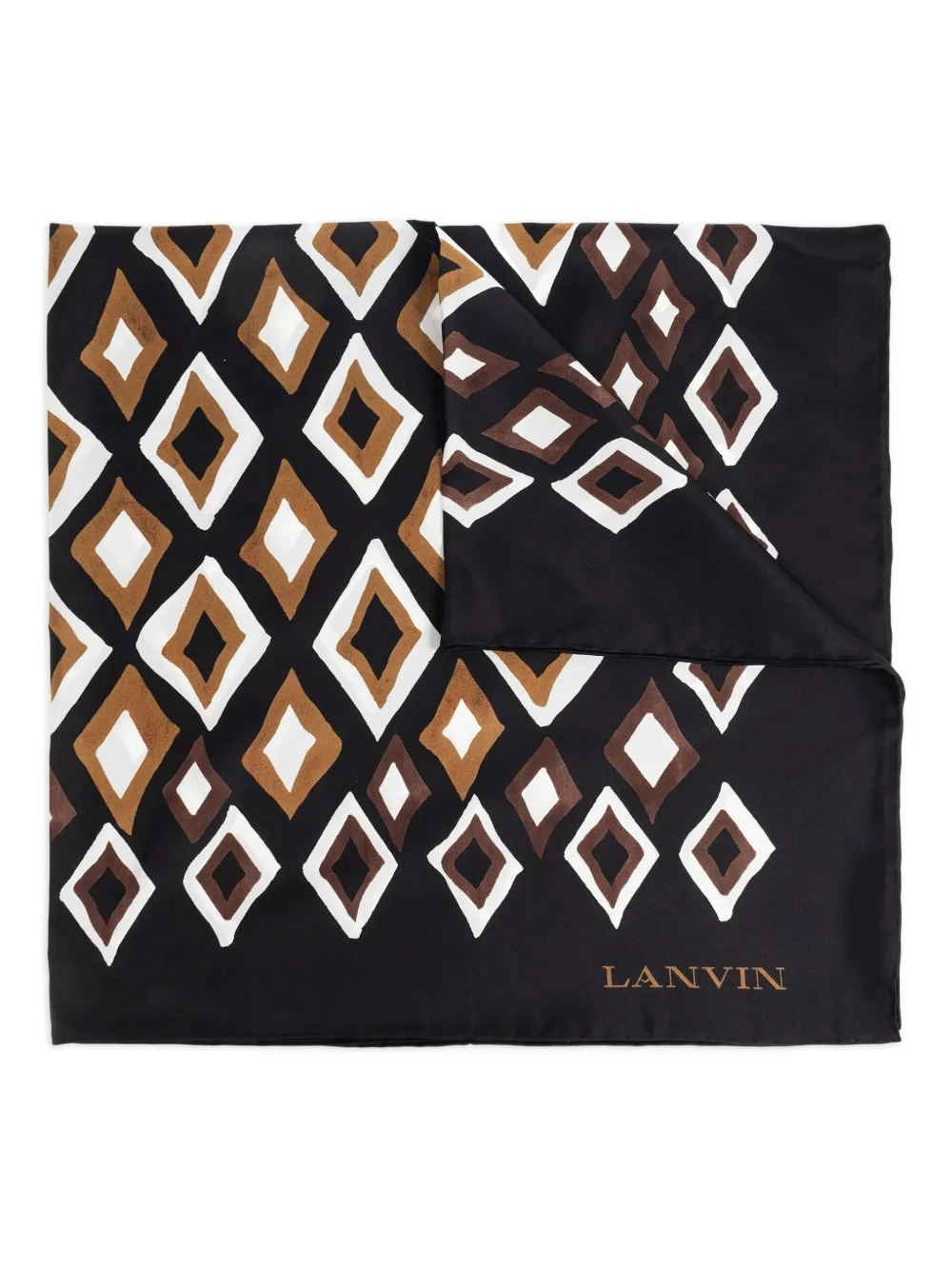 Lanvin geometric-pattern silk scarf - ブラック Lanvin geometric-pattern silk scarf - ブラック
