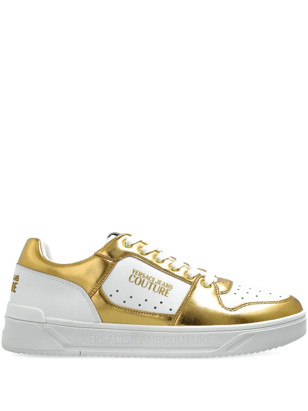 Versace Jeans Couture Sneakers met metallic vlak Goud