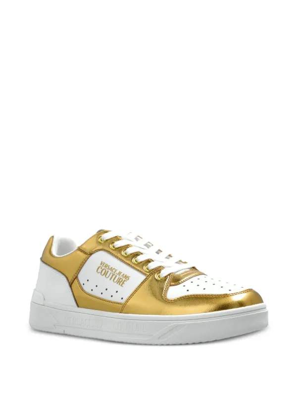 Versace Jeans Couture metallic-panel Sneakers Gold FARFETCH IN