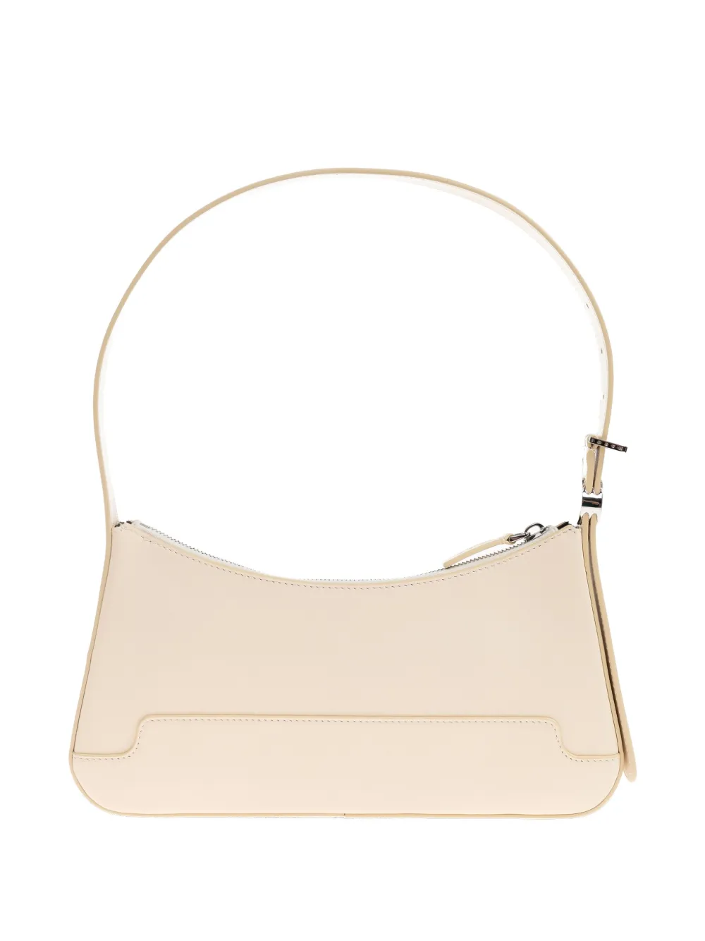 Marni Zip-fastening Curved Leather Shoulder Bag In Neutral