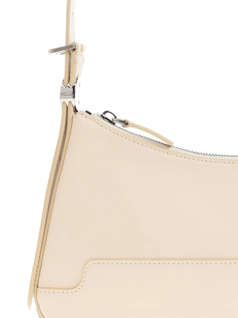 Marni Zip-fastening Curved Leather Shoulder Bag In Neutral