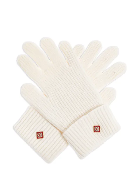 Casablanca ribbed logo-detail gloves