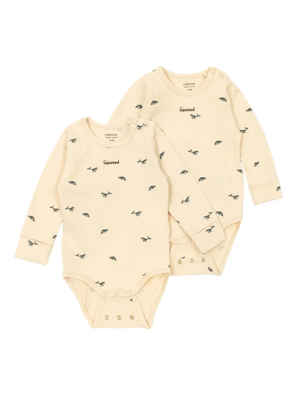 Liewood whale-print long-sleeved bodies (pack of two) - ニュートラル Liewood whale-print long-sleeved bodies (pack of two) - ニュートラル