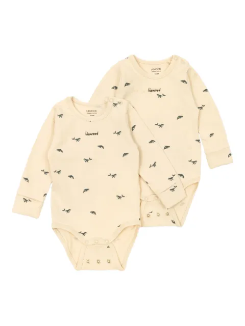 Liewood whale-print long-sleeved bodies (pack of two)