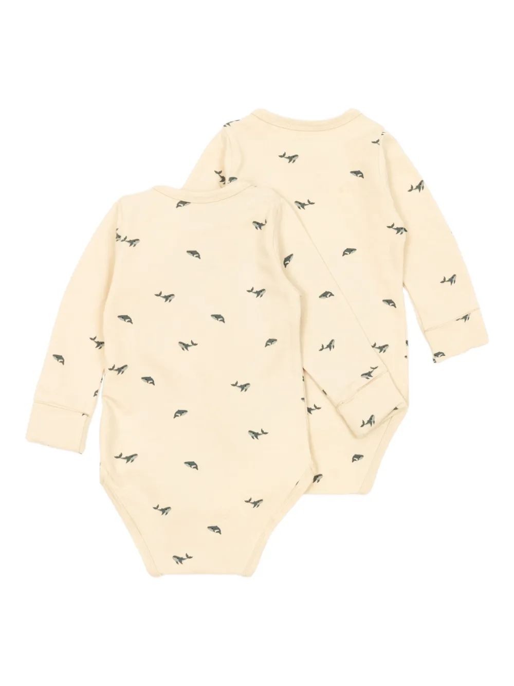 Liewood whale-print long-sleeved bodies (pack of two) - Beige