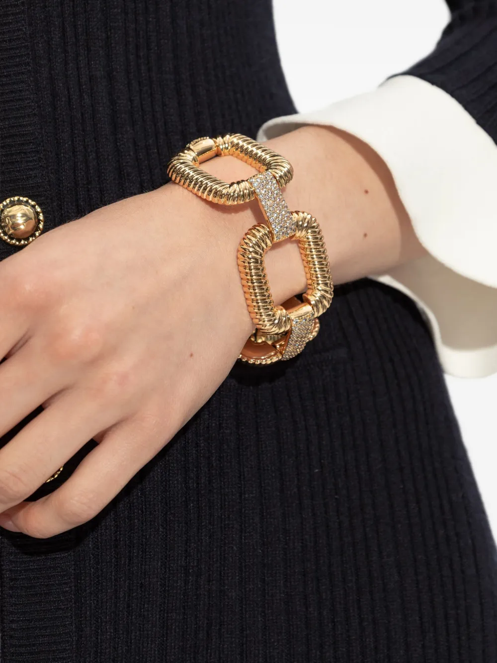 Self-Portrait cable-link crystal-embellished bracelet | Image 2