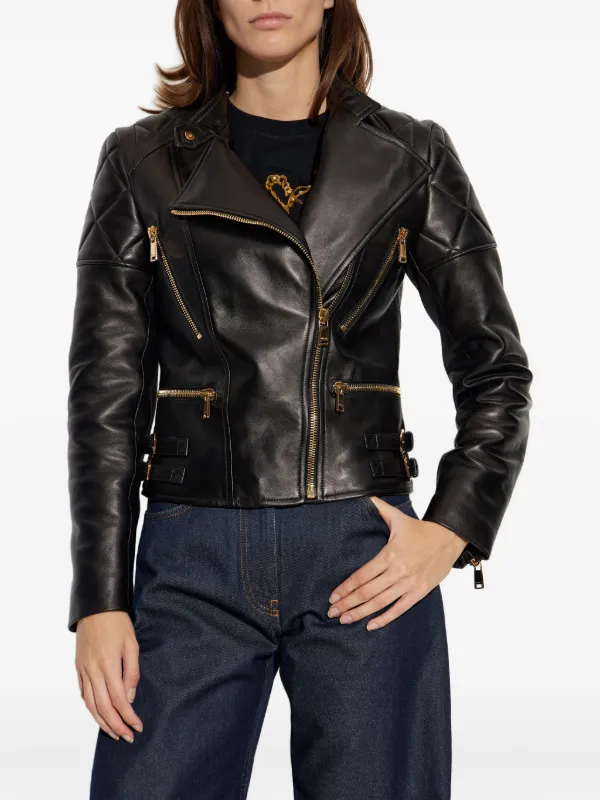 VERSACE CLASSIC ヴェルサーチ　キルティングレザージャケット Versace キルティング レザージャケット | ブラック | FARFETCH JP