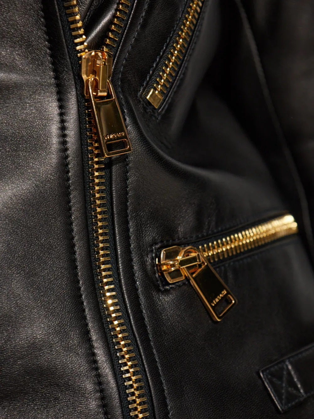 Versace quilted leather jacket Zwart