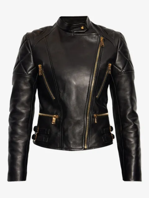 Versace 퀼팅 레더 재킷