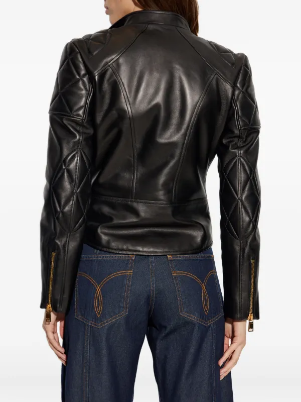 VERSACE CLASSIC ヴェルサーチ　キルティングレザージャケット Versace キルティング レザージャケット | ブラック | FARFETCH JP