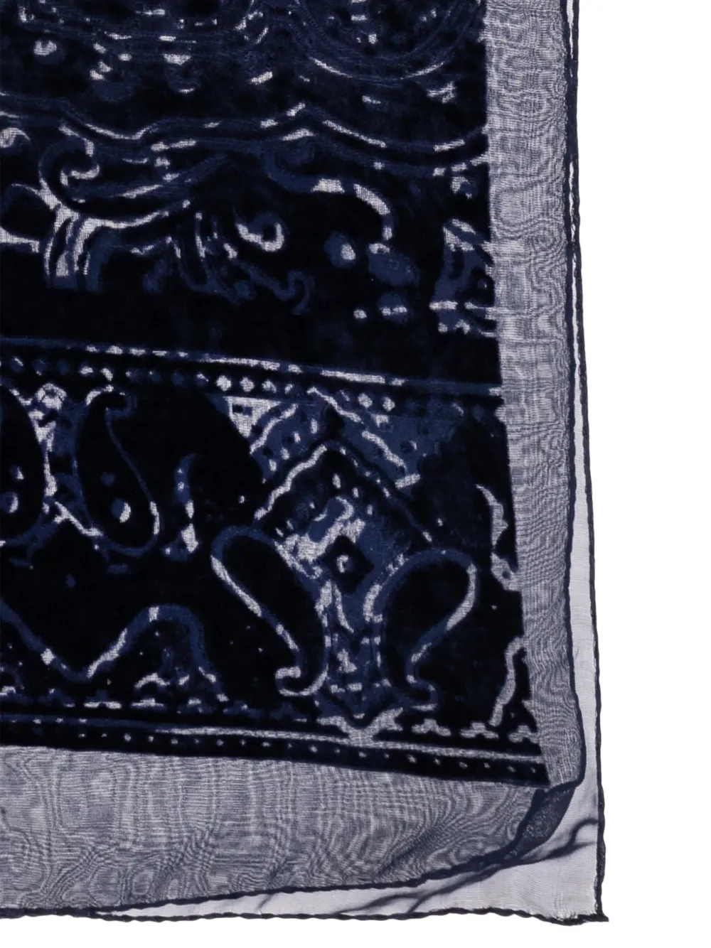 ETRO Fluwelen sjaal met paisley-print - Blauw