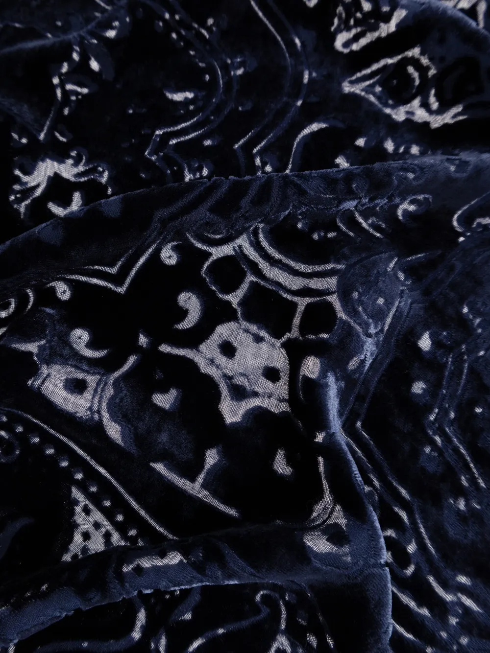 ETRO Fluwelen sjaal met paisley-print Blauw