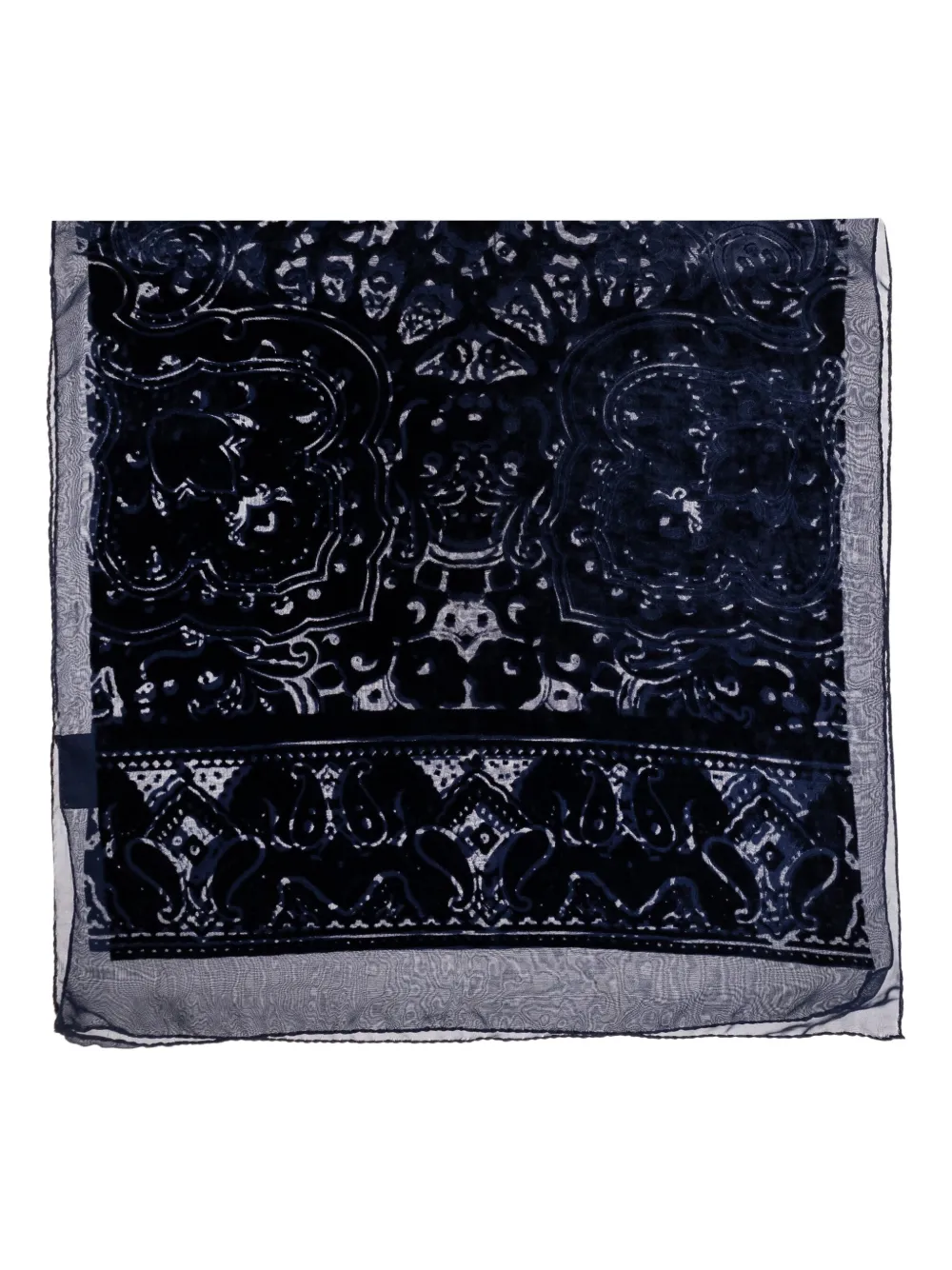 ETRO Fluwelen sjaal met paisley-print Blauw
