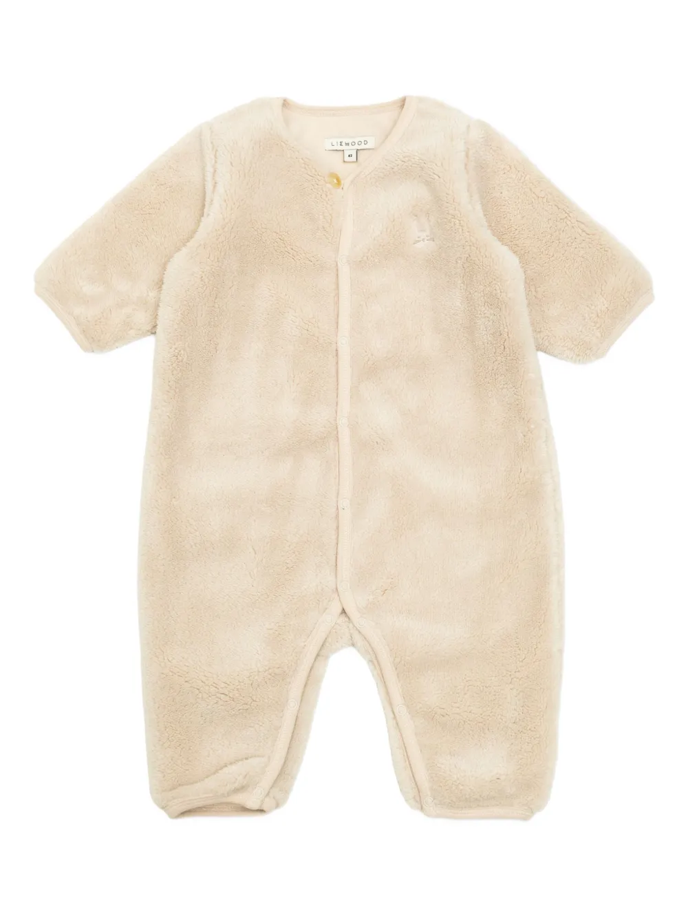 Liewood Fleece romper met geborduurd konijn Beige