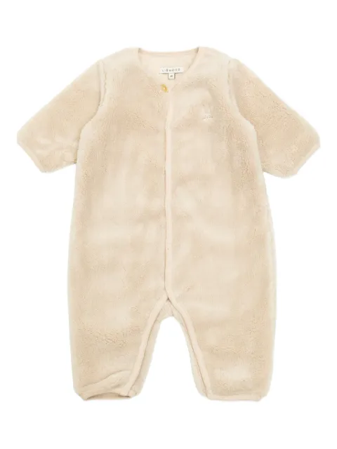 Liewood bunny-embroidered fleece romper