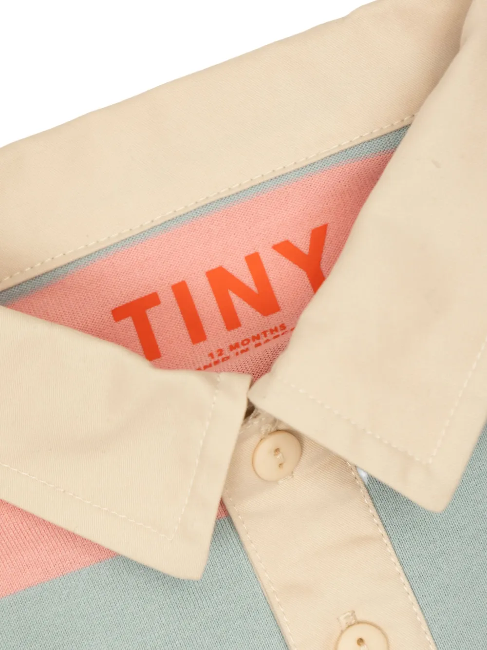 Tiny Cottons Gestreept jumpsuit met polokraag Beige