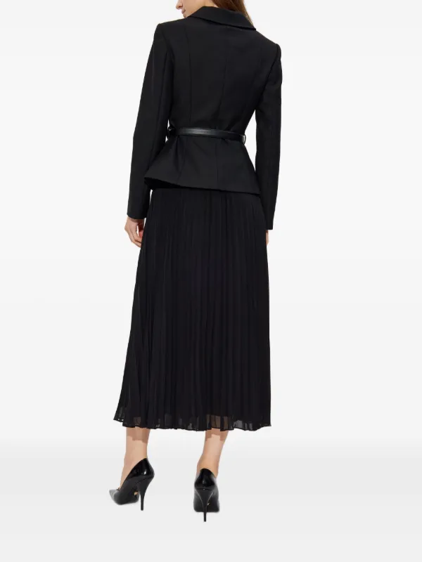 Self-Portrait Belted double-breasted Midi Dress | Black