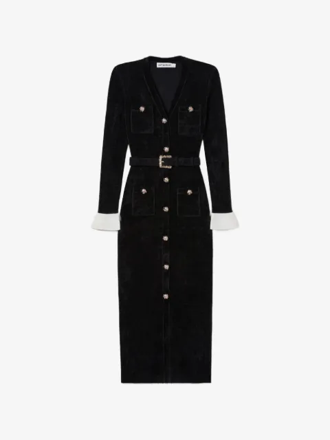 Self-Portrait vestido midi con doble botonadura