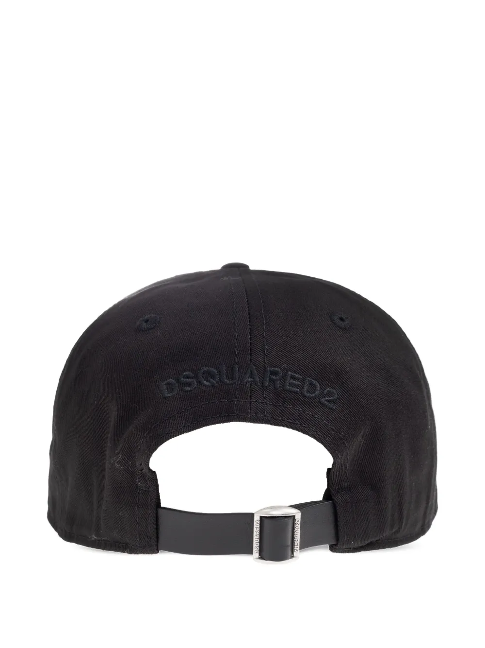 DSQUARED2 leather-strap button baseball cap Zwart