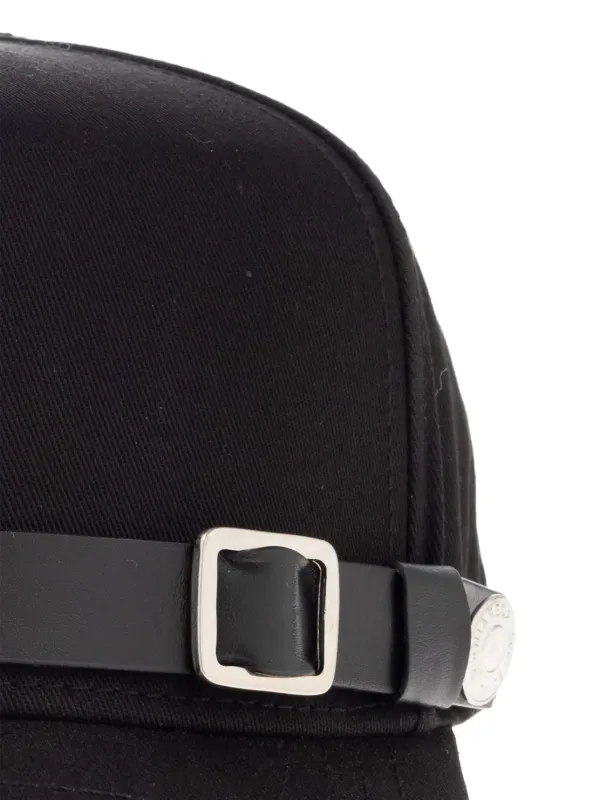DSQUARED2 leather-strap Button Baseball Cap Black FARFETCH IN