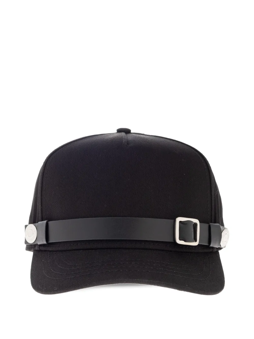DSQUARED2 leather-strap button baseball cap Zwart