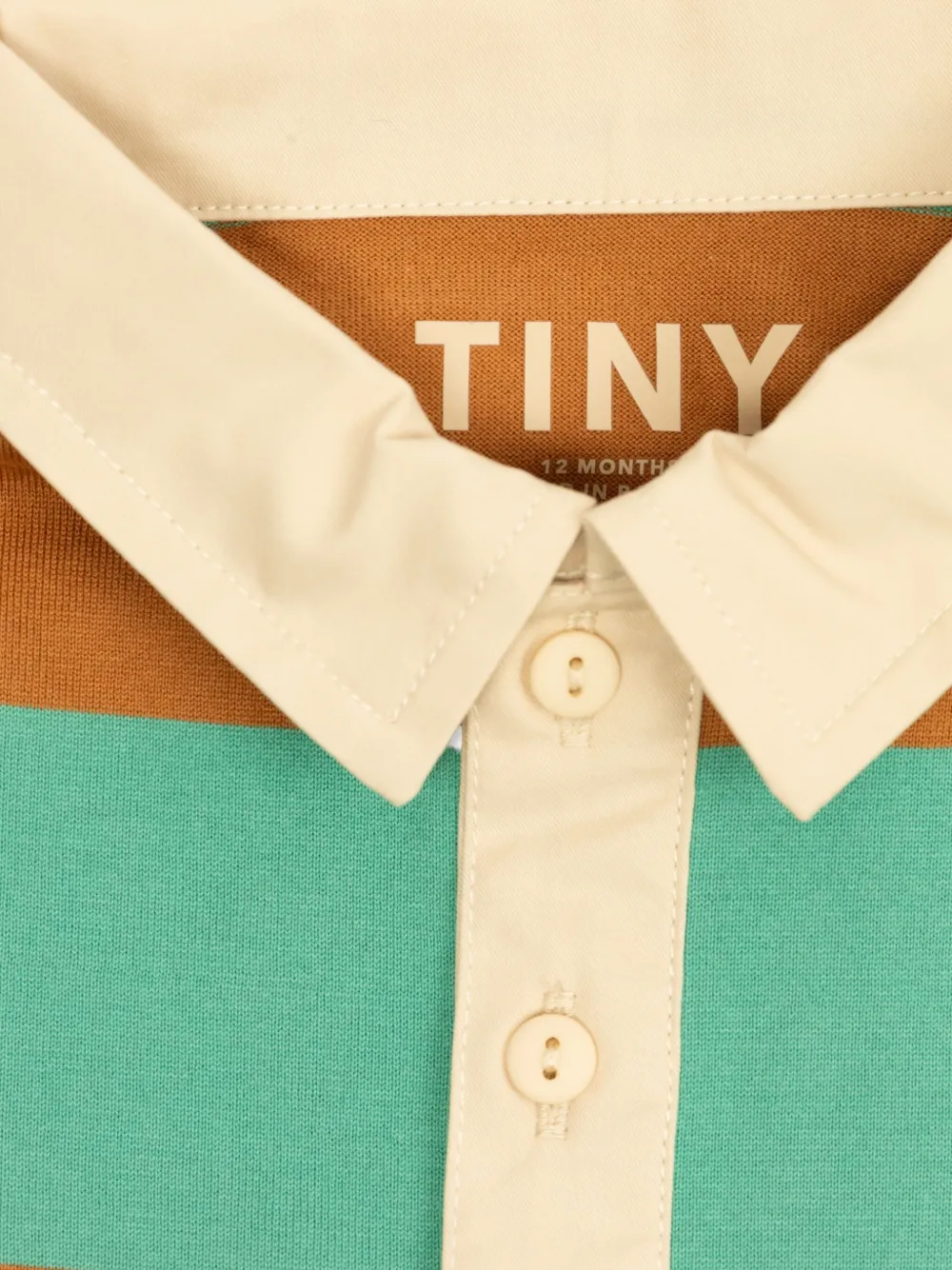 Tiny Cottons Gestreept jumpsuit met polokraag Groen