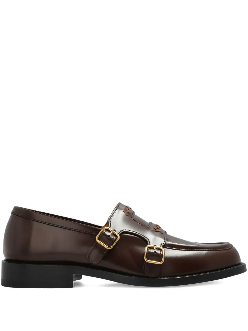 Marni embroidered-logo shoes Brown