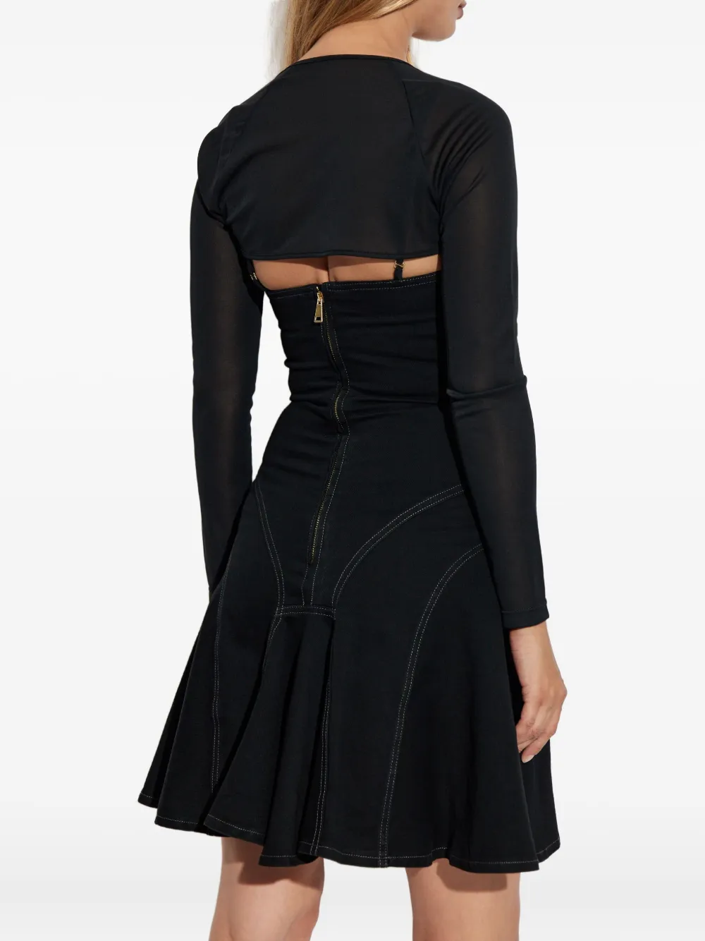 Versace Jeans Couture flared corset dress Zwart