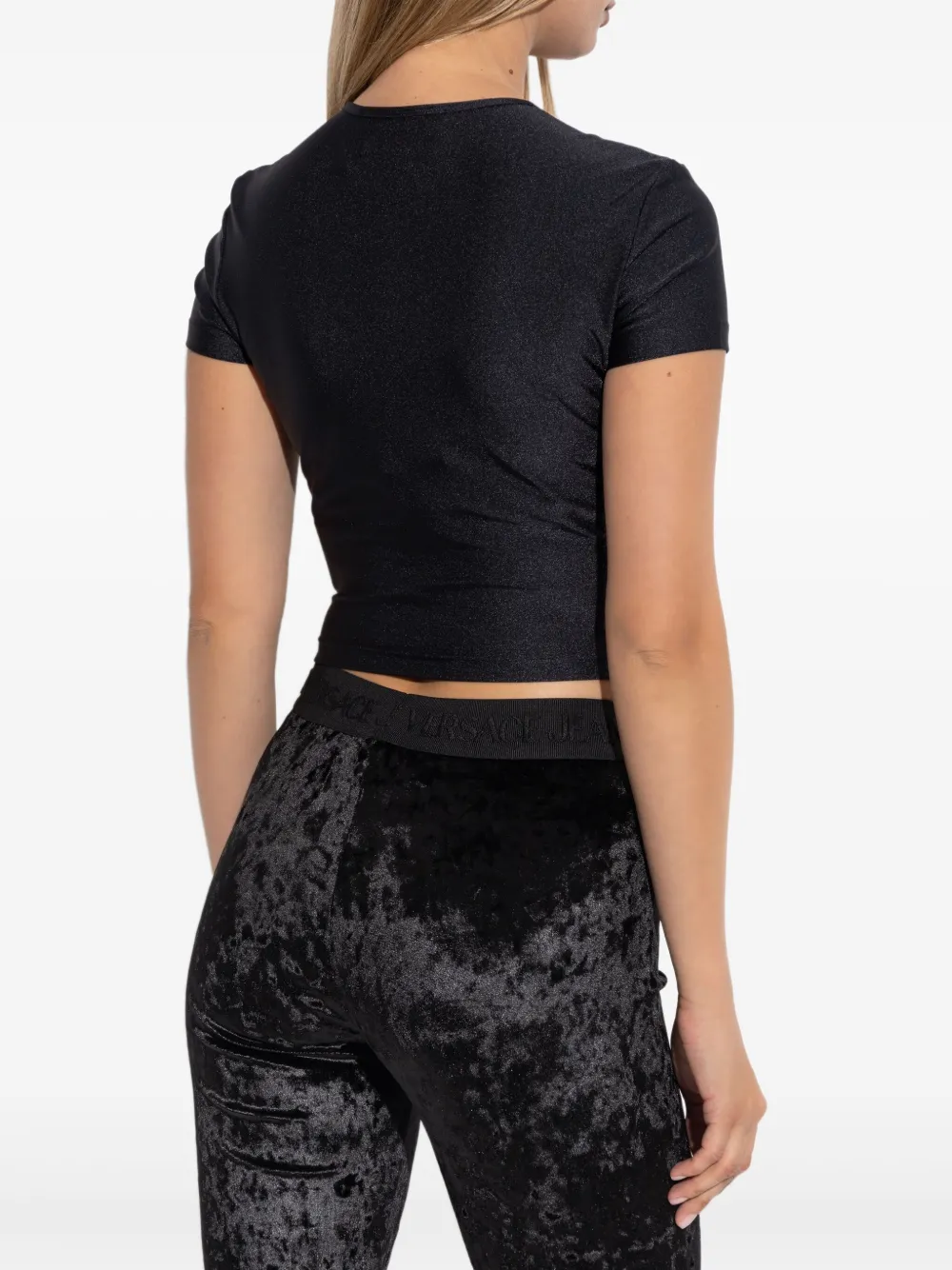 Versace Jeans Couture T-shirt met stras Zwart