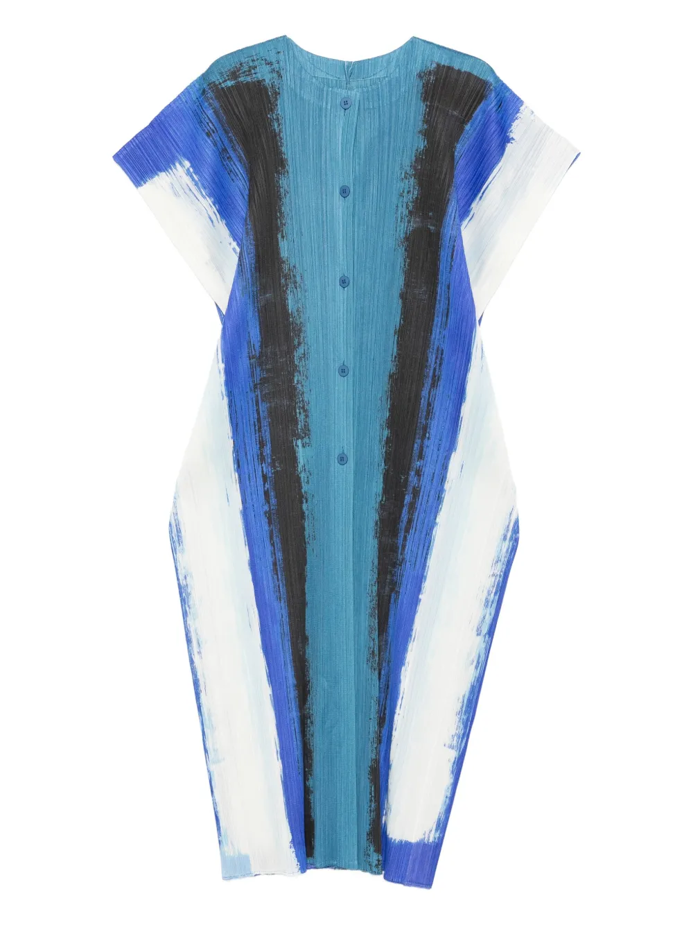 Pleats Please Issey Miyake pleated brushstroke-print day dress | Blue | Image 1