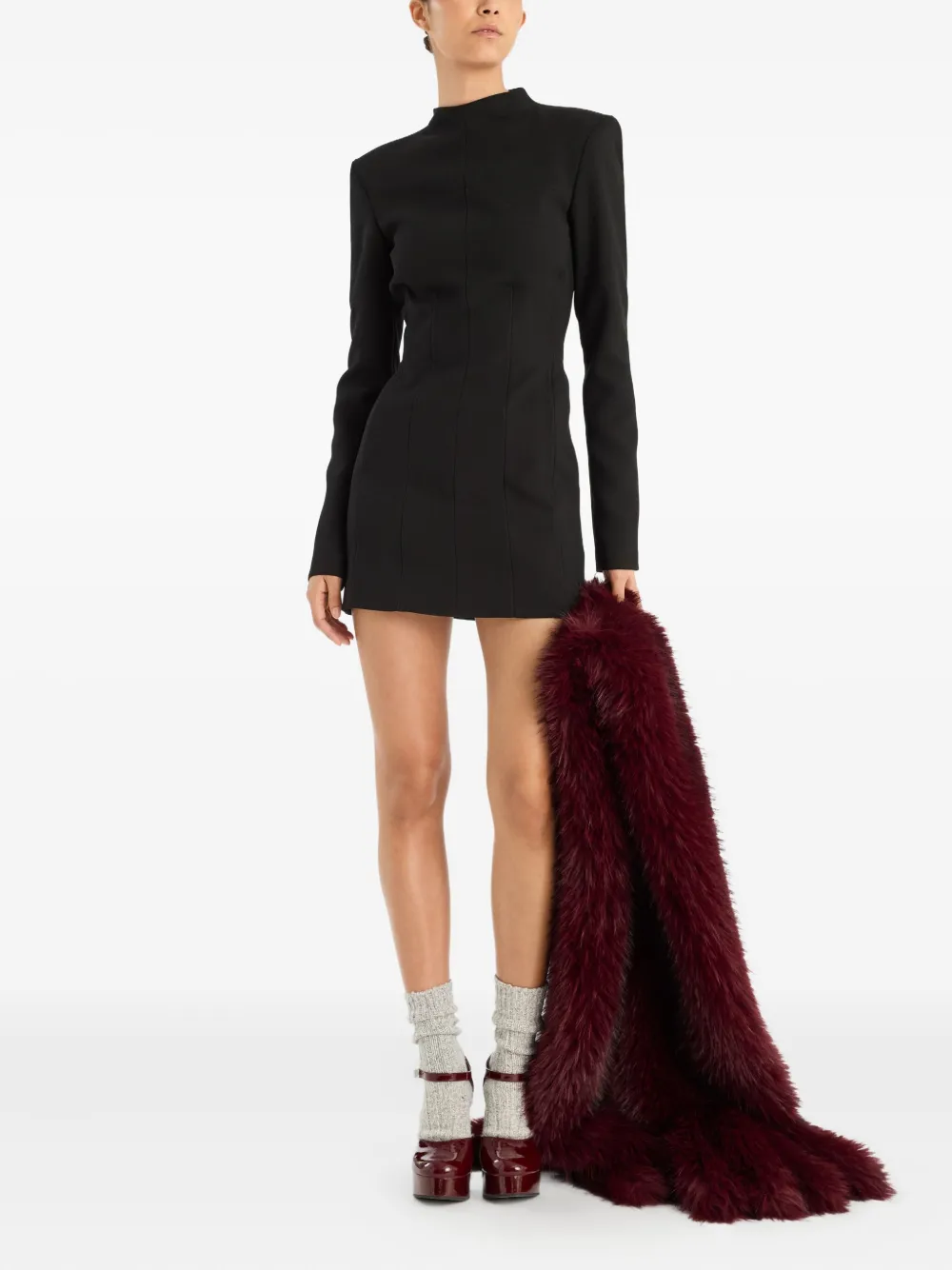 ROTATE BIRGER CHRISTENSEN long-sleeve mini dress - Zwart