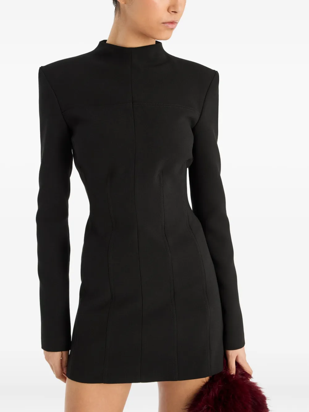 Rotate Birger Christensen Long-sleeve Mini Dress In Black