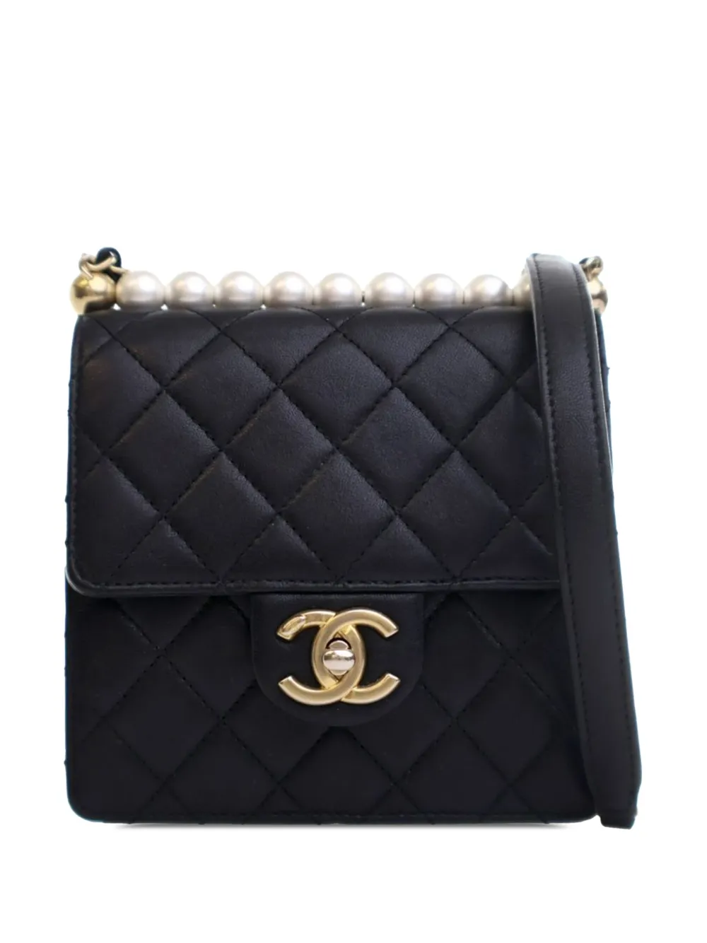 2019 Small Goatskin Chic Pearls Flap crossbody bag